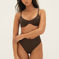 sustainable swimwear top eva chocolate