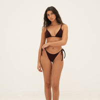 sustainable swimwear top triangle wine