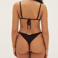 sustainable swimwear top triangle wine