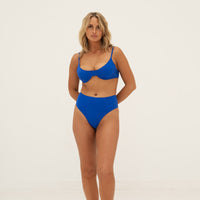 sustainable swimwear top eva deep blue