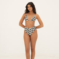 sustainable swimwear top triangle algea print