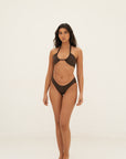 sustainable swimwear top allera chocolate