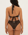 sustainable swimwear top allera chocolate