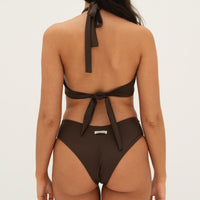 sustainable swimwear top allera chocolate