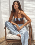 sustainable light blue washed denim jeans
