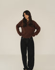 recycled cotton knitwear sweater in brown