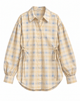 side tie shirt in butter vichy