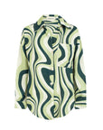 aella linen shirt green waves