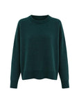 recycled wool knitwear sweater in forest green