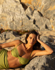sustainable swimwear top paloma olive green