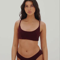 sustainable swimwear top zoe wine