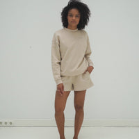 organic cotton shorts in mocca