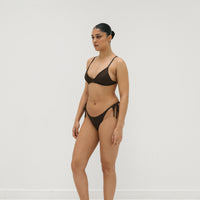 sustainable swimwear top kaya chocolate