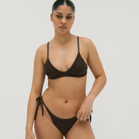 sustainable swimwear top kaya chocolate