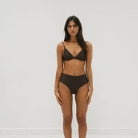 sustainable swimwear top kaya chocolate