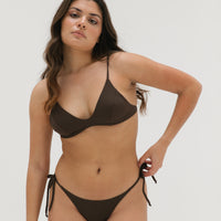 sustainable swimwear top kaya chocolate