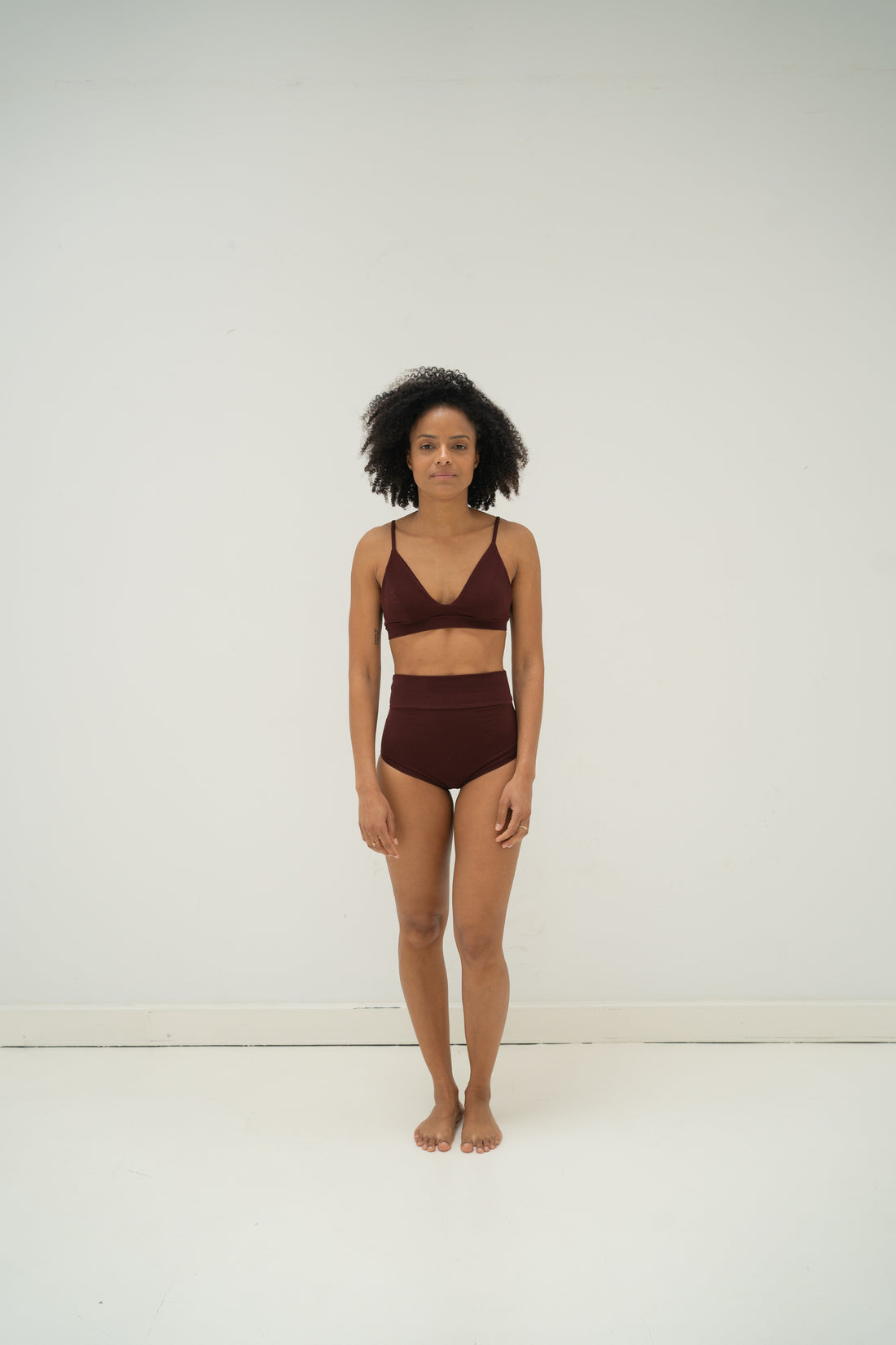 sustainable swimwear top ollie wine