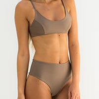 sustainable swimwear top zoe timeless brown