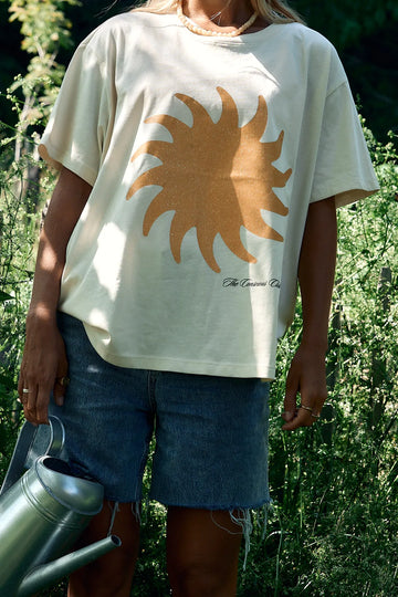 sustainable organic cotton t-shirt x hannah hofinger in sun haze