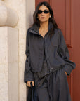bomber cloud jacket in dark grey