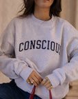 organic cotton conscious sweatshirt in light grey