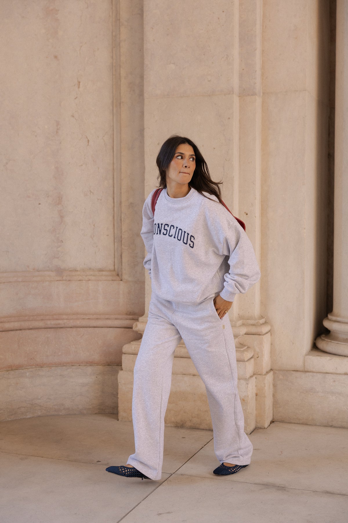 organic cotton trackpants in light grey