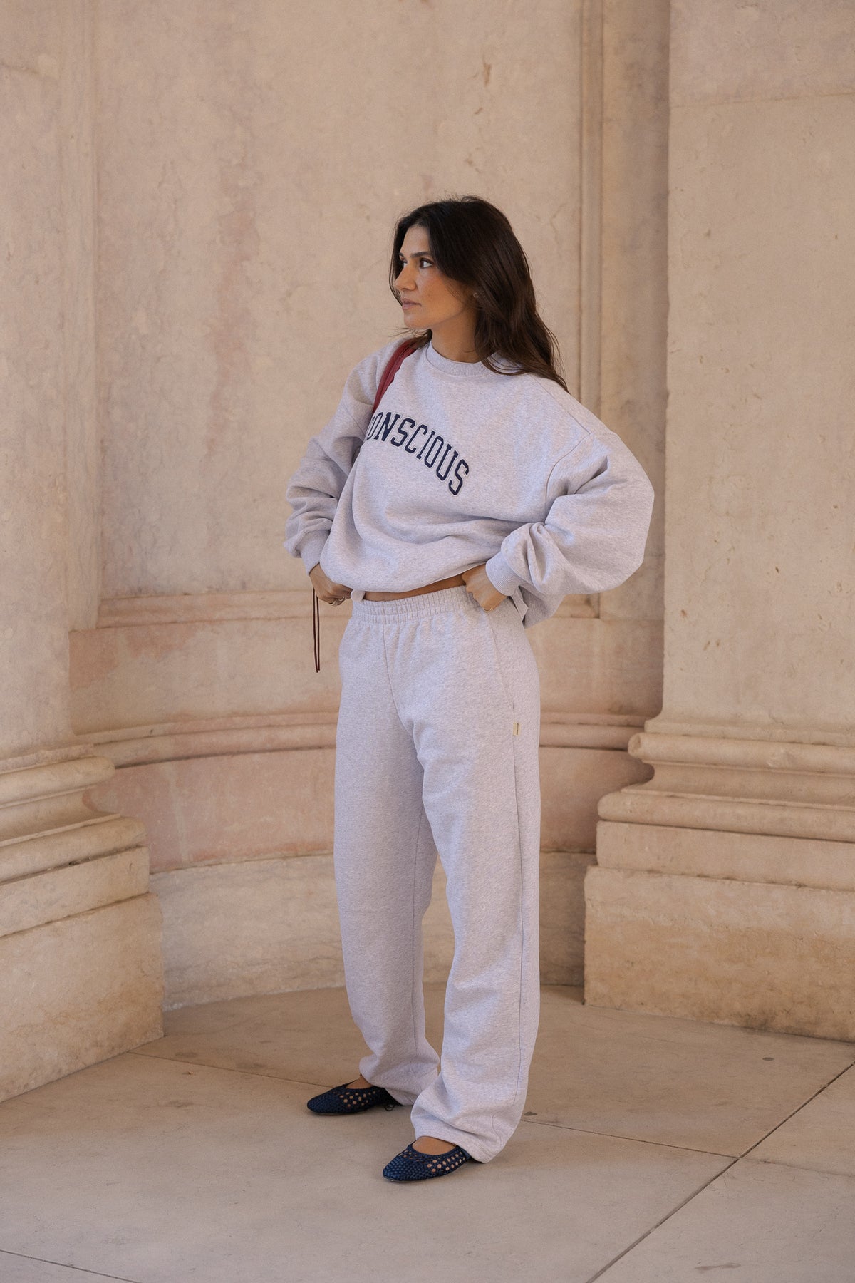 organic cotton trackpants in light grey