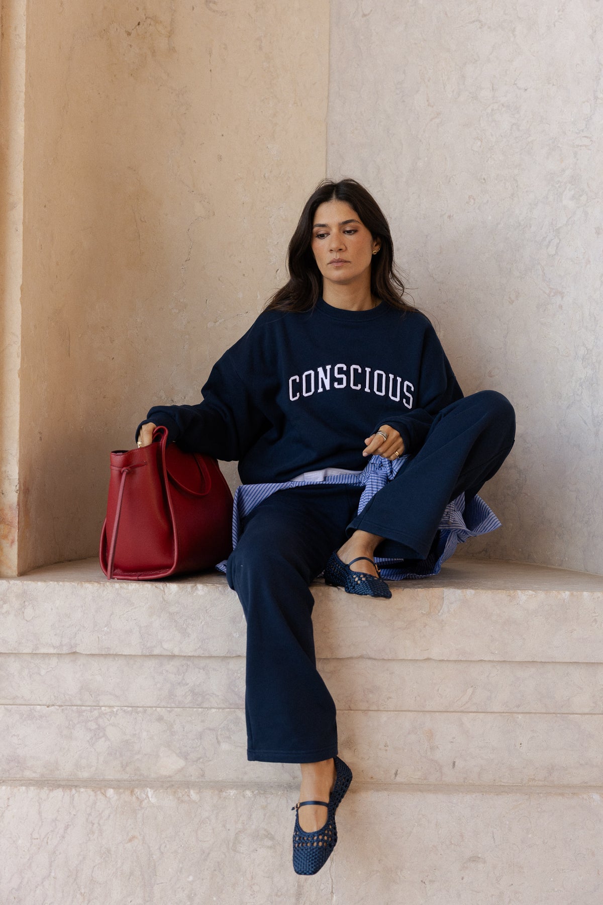 organic cotton trackpants in navy