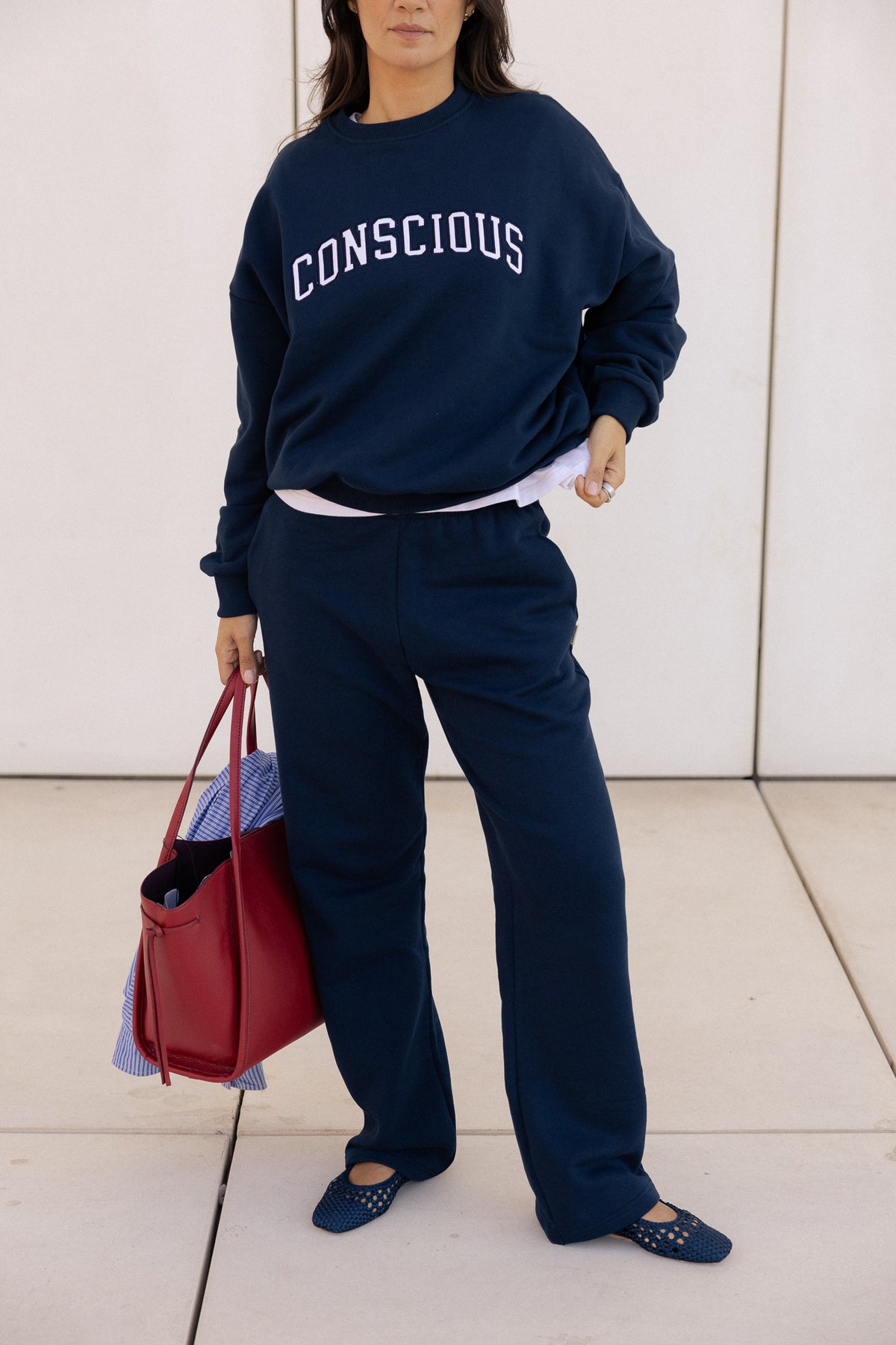 organic cotton trackpants in navy