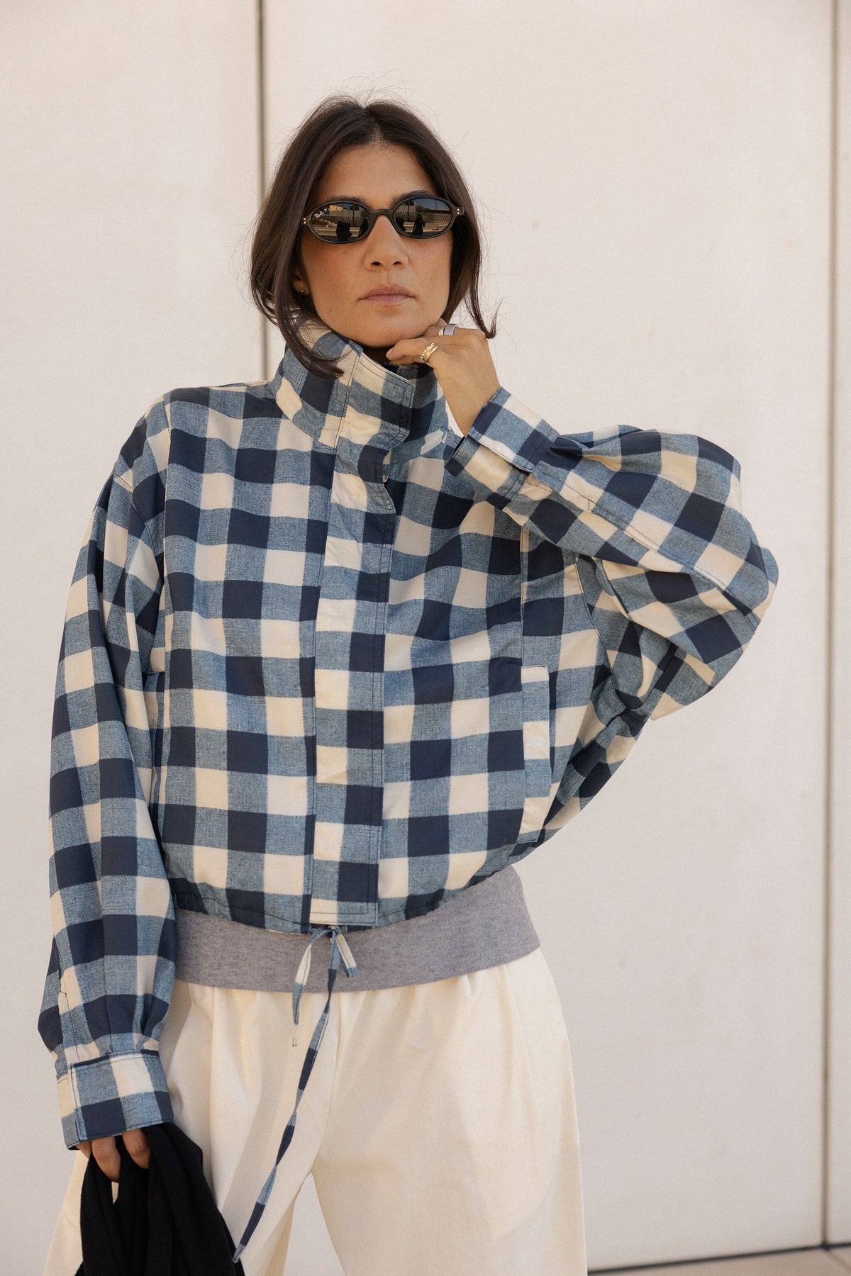 bomber cloud jacket in midnight vichy