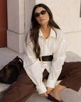side tie shirt in bare