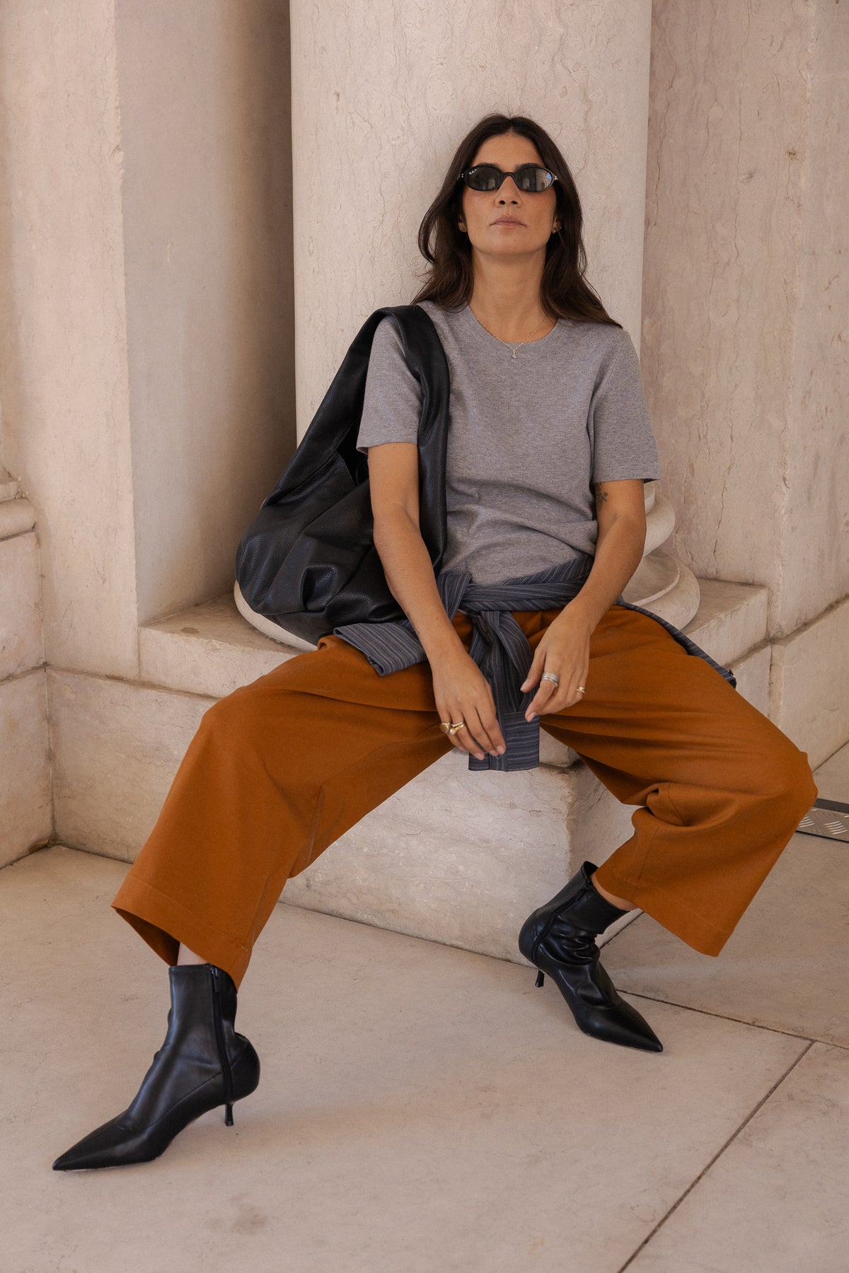 barrel soft trousers in caramel