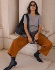 barrel soft trousers in caramel