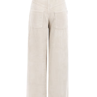 organic cotton corduroy trousers in cream