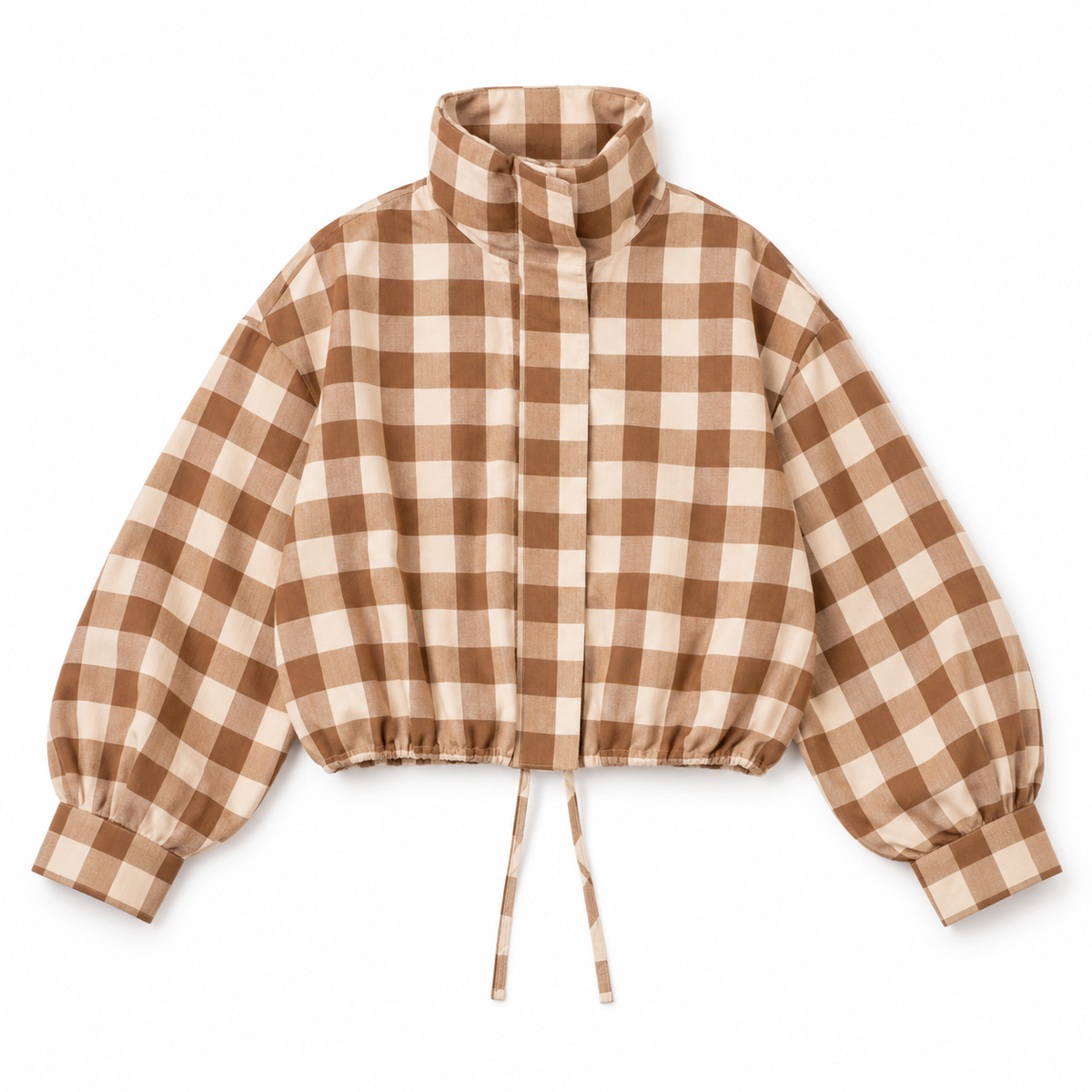 bomber cloud jacket in tan vichy