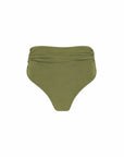 sustainable swimwear bottoms saint draped olive green