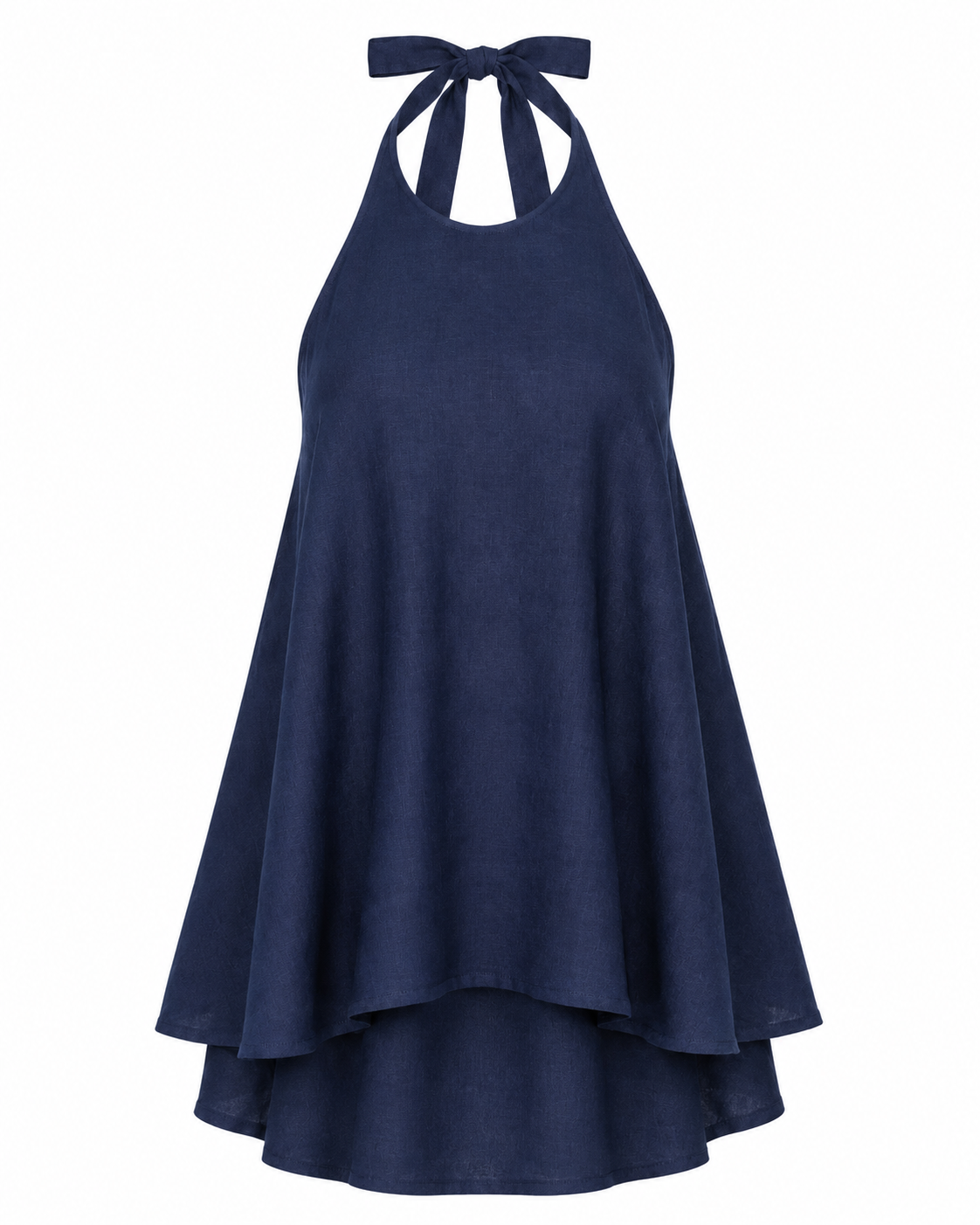halter linen top in indigo x sofia marques cruz