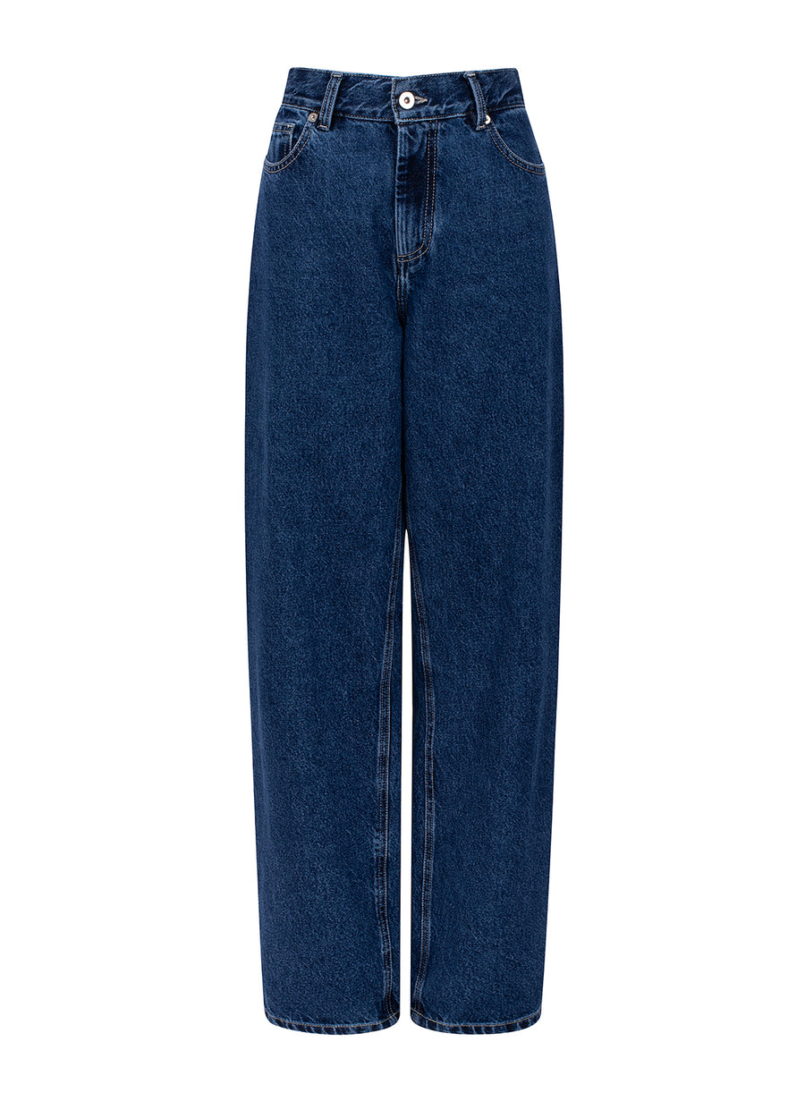 sustainable blue washed denim jeans