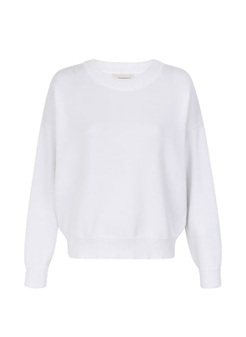 recycled cotton knitwear sweater in white