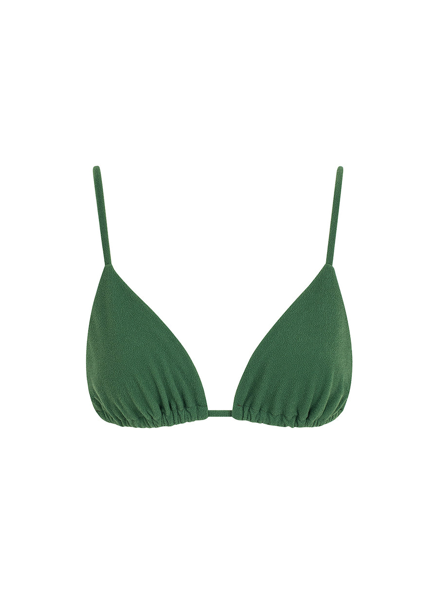 sustainable swimwear top triangle palma green