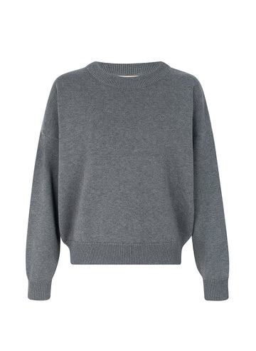 recycled cotton knitwear sweater in light grey