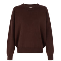 recycled cotton knitwear sweater in brown