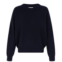 recycled cotton knitwear sweater in navy