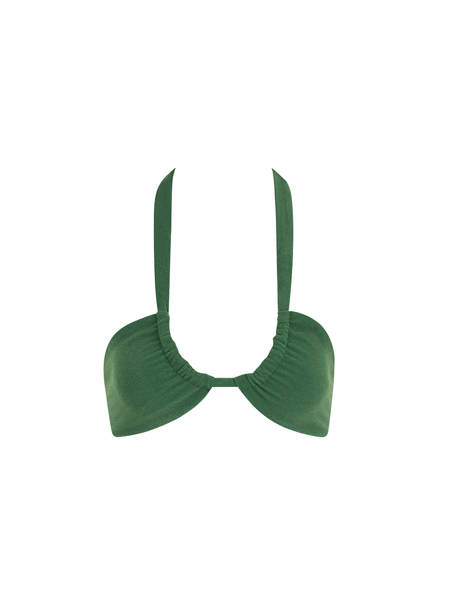 sustainable swimwear top allera palma green