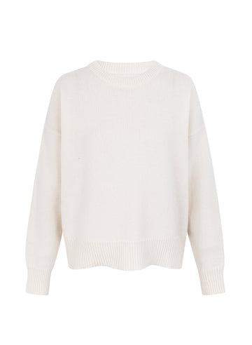 recycled wool knitwear sweater in off-white