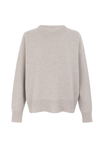 recycled wool knitwear sweater in light grey