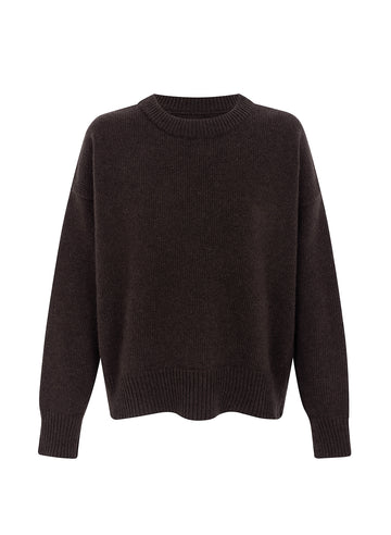 recycled wool knitwear sweater in brown