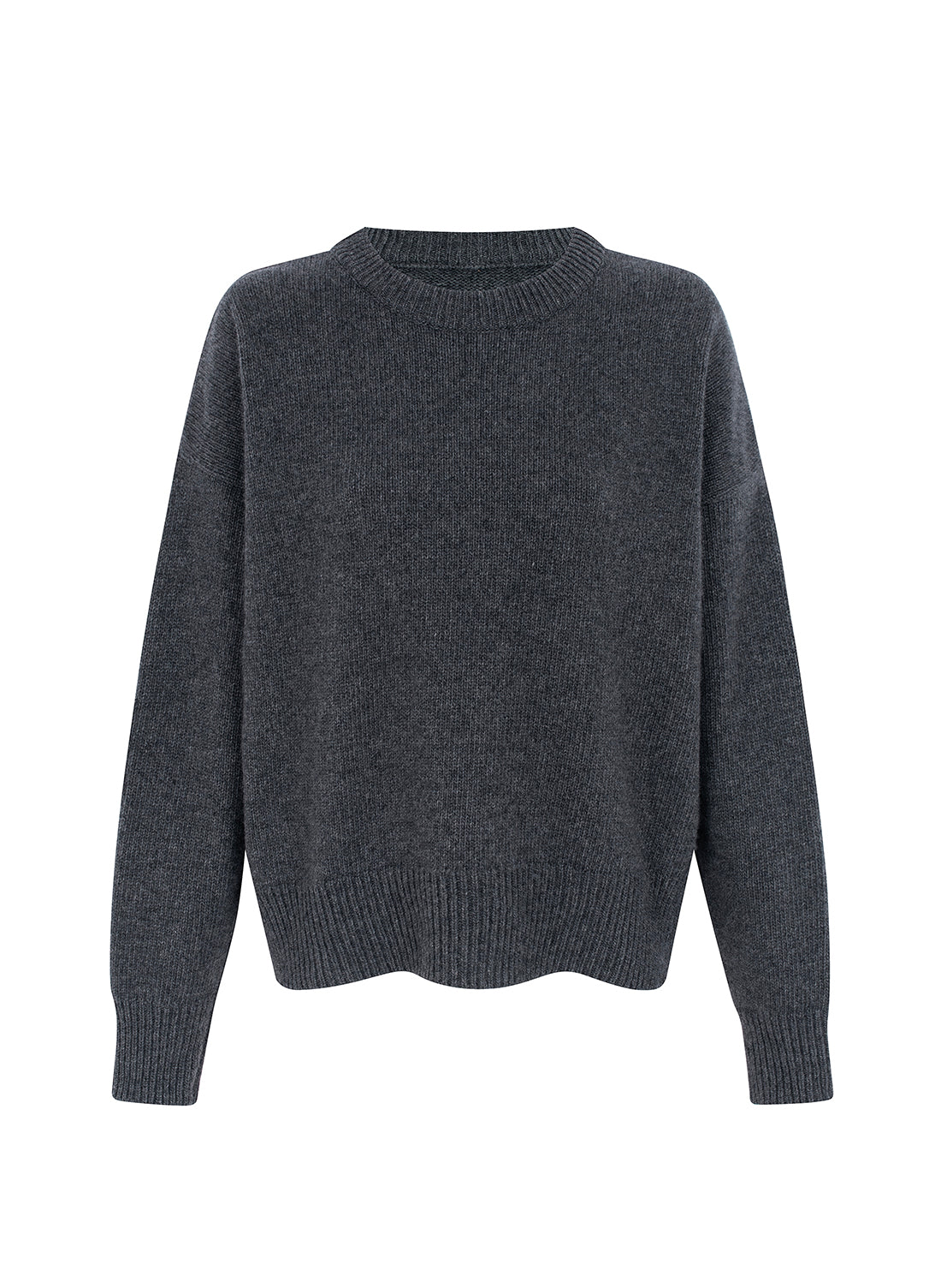 recycled wool knitwear sweater in charcoal grey