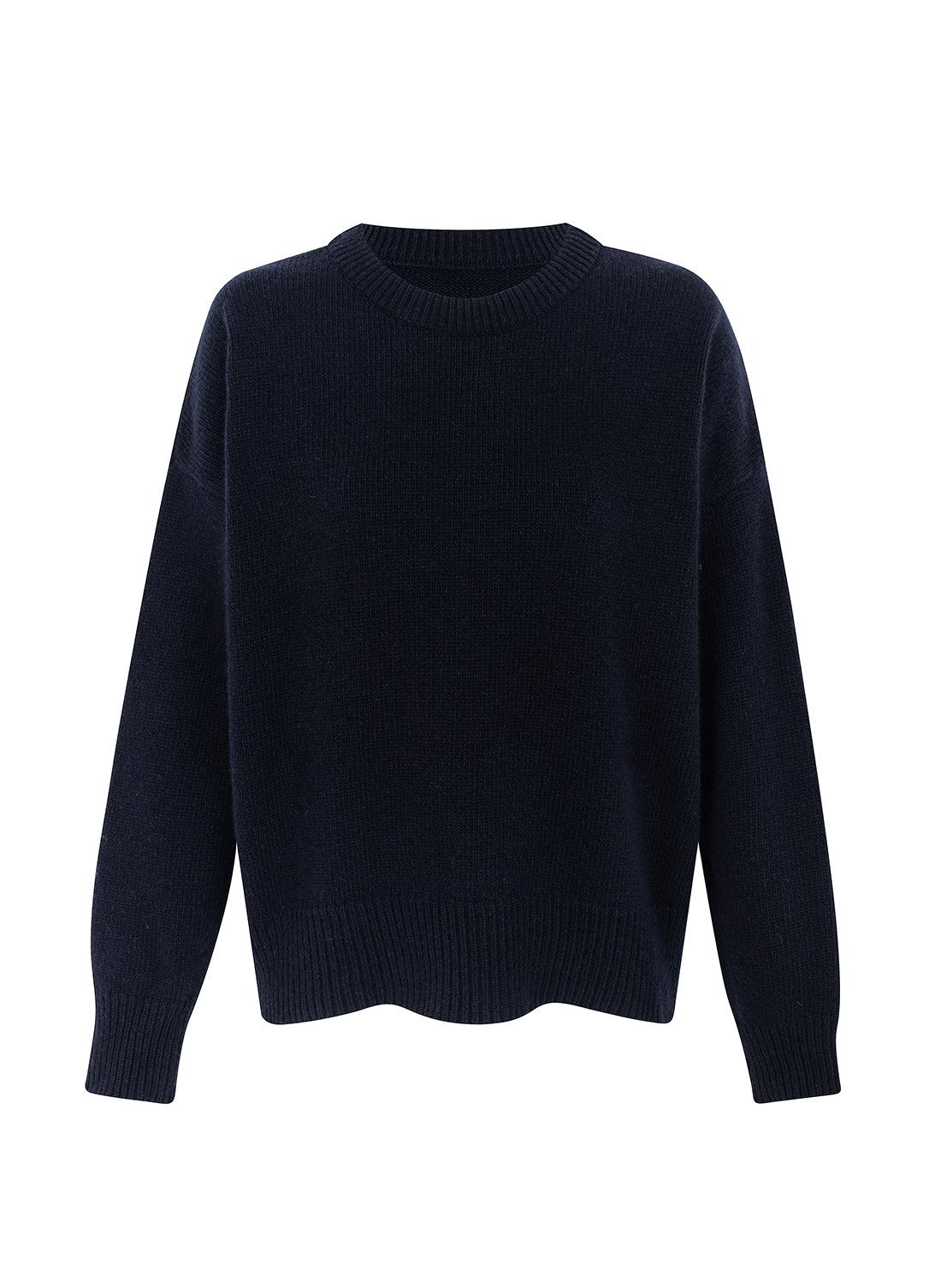 recycled wool knitwear sweater in navy