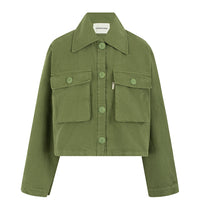 denim jacket green